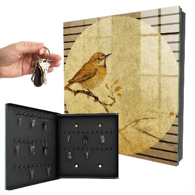 Armoire à clés murale Oiseau crème