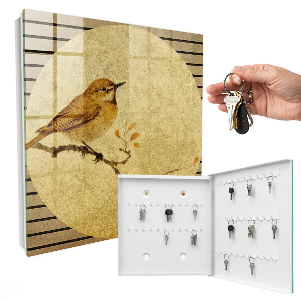 Armoire à clés murale Oiseau crème