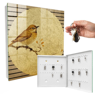 Armoire à clés murale Oiseau crème