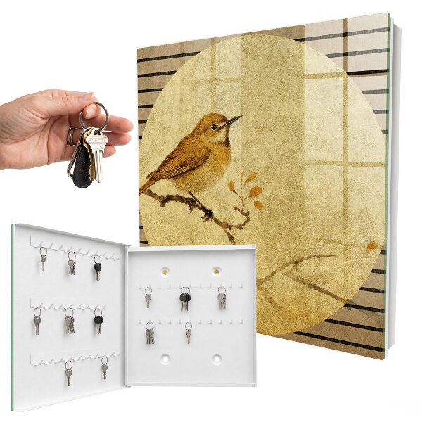 Armoire à clés murale Oiseau crème