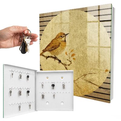 Armoire à clés murale Oiseau crème