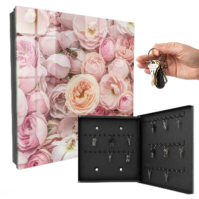 Armoire à clés murale Belle rose