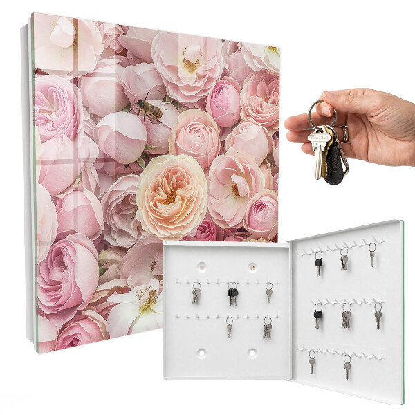 Armoire à clés murale Belle rose
