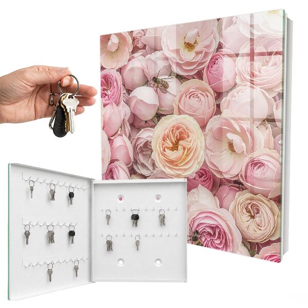 Armoire à clés murale Belle rose