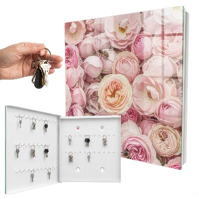 Armoire à clés murale Belle rose
