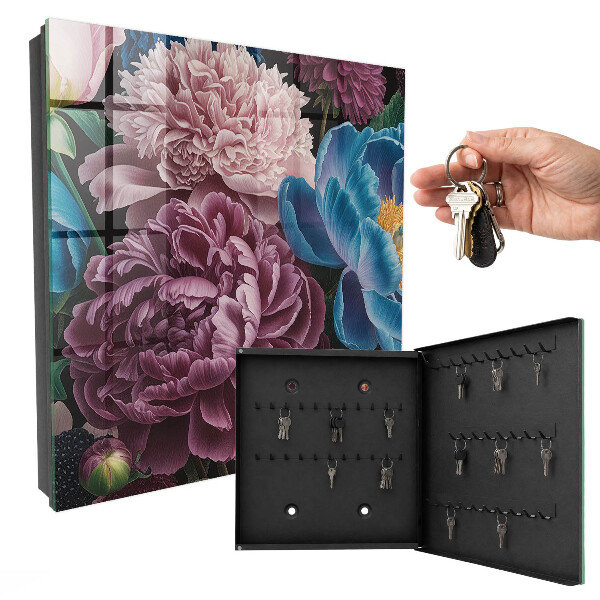 Armoire à clés murale Fleurs colorées