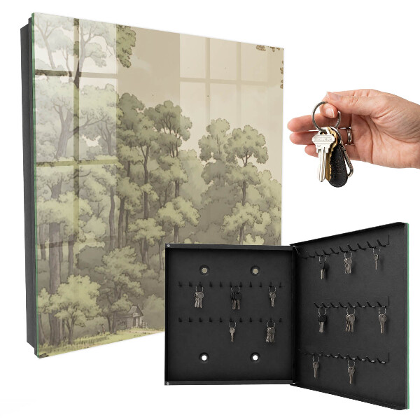 Armoire à clés murale Forêt verte