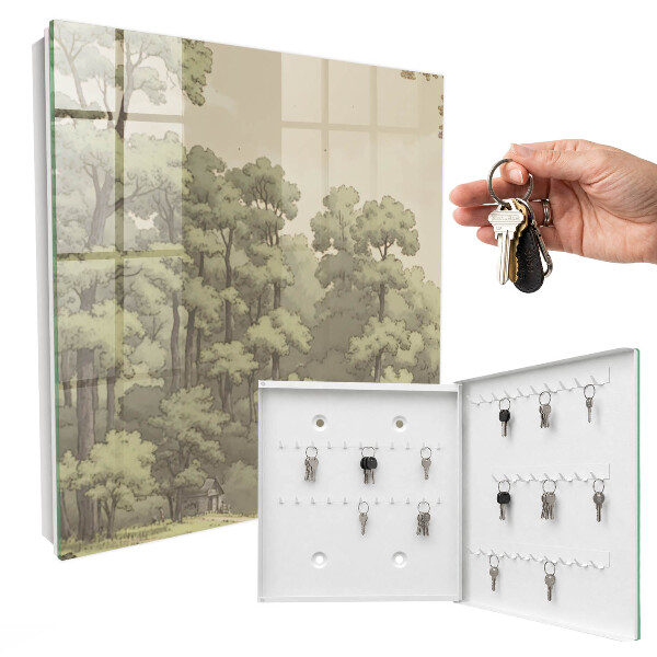 Armoire à clés murale Forêt verte