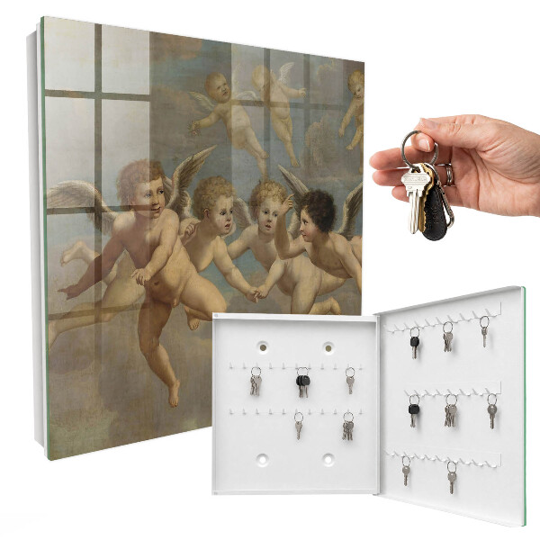 Boîte à clés decorative Anges volants Putti Peinture baroque