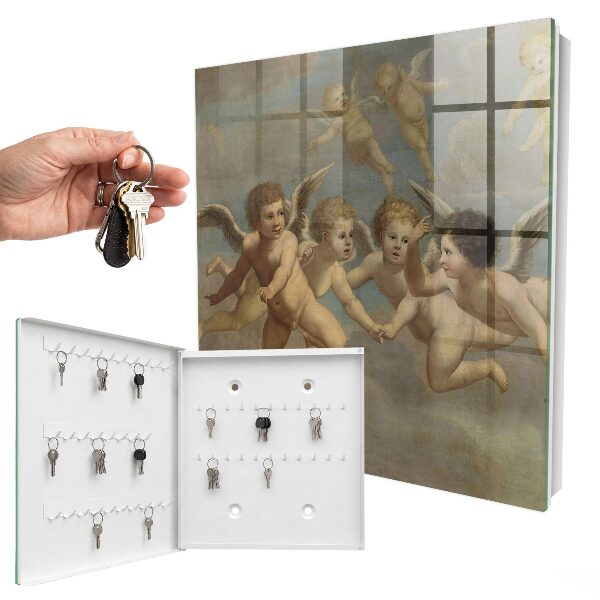 Boîte à clés decorative Anges volants Putti Peinture baroque