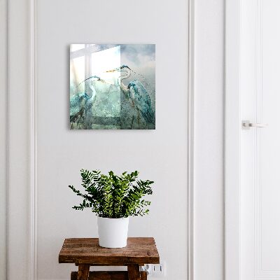 Boîte à clés decorative Hérons aquarelle