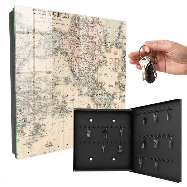 Armoire à clés murale Carte du monde