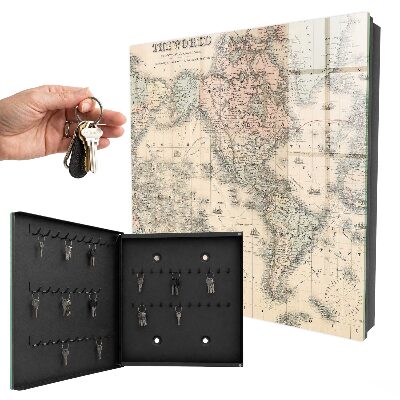 Armoire à clés murale Carte du monde