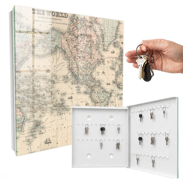 Armoire à clés murale Carte du monde