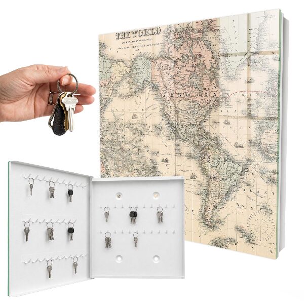 Armoire à clés murale Carte du monde