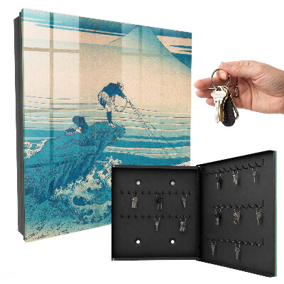 Boîte à clés decorative Le pêcheur et les vagues