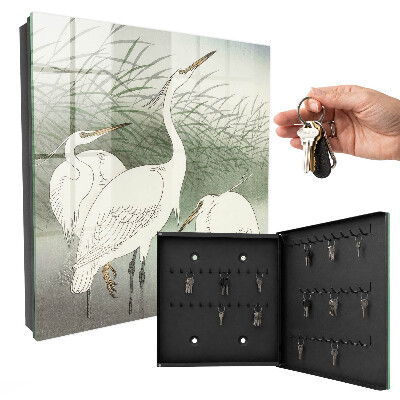 Armoire à clés murale Hérons et herbes