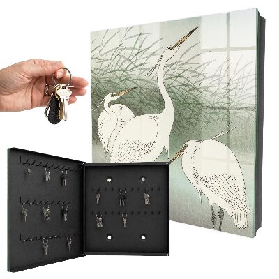 Armoire à clés murale Hérons et herbes
