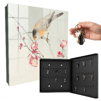 Boîte à clés decorative Fleurs pour les oiseaux