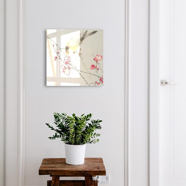 Boîte à clés decorative Fleurs pour les oiseaux