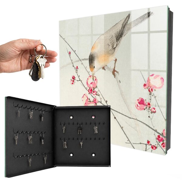 Boîte à clés decorative Fleurs pour les oiseaux