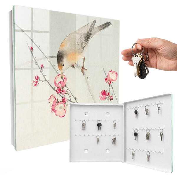 Boîte à clés decorative Fleurs pour les oiseaux