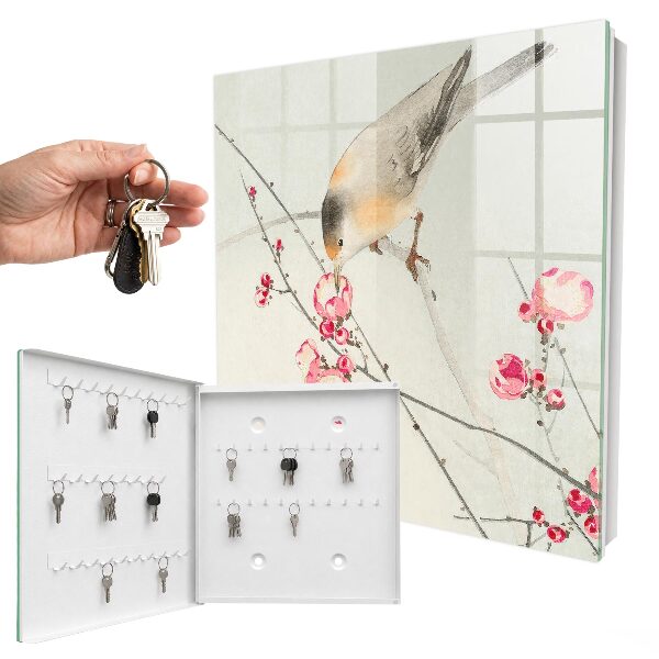 Boîte à clés decorative Fleurs pour les oiseaux