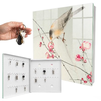 Boîte à clés decorative Fleurs pour les oiseaux
