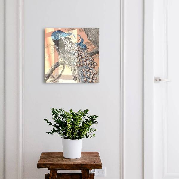 Armoire à clés murale La beauté du paon