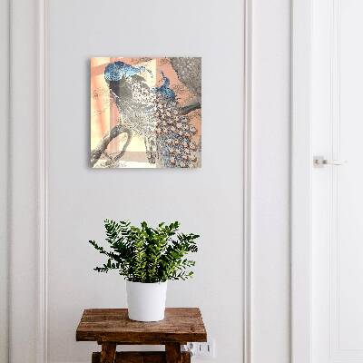 Armoire à clés murale La beauté du paon