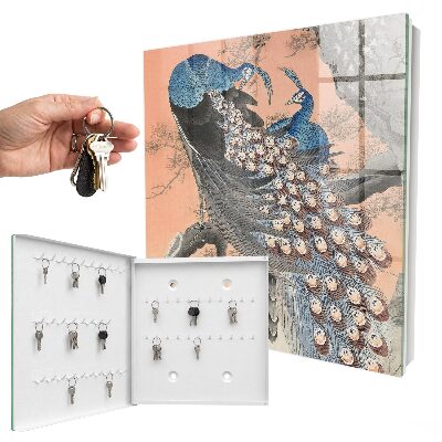 Armoire à clés murale La beauté du paon
