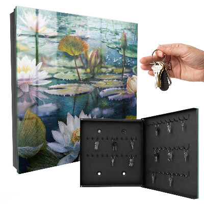 Armoire à clés murale Fleurs aquatiques