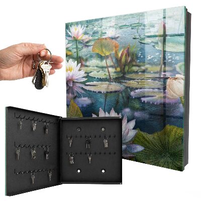 Armoire à clés murale Fleurs aquatiques