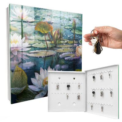 Armoire à clés murale Fleurs aquatiques