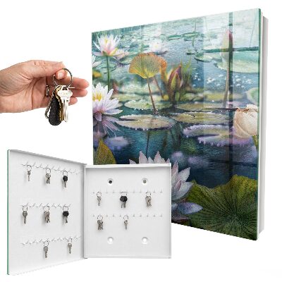 Armoire à clés murale Fleurs aquatiques
