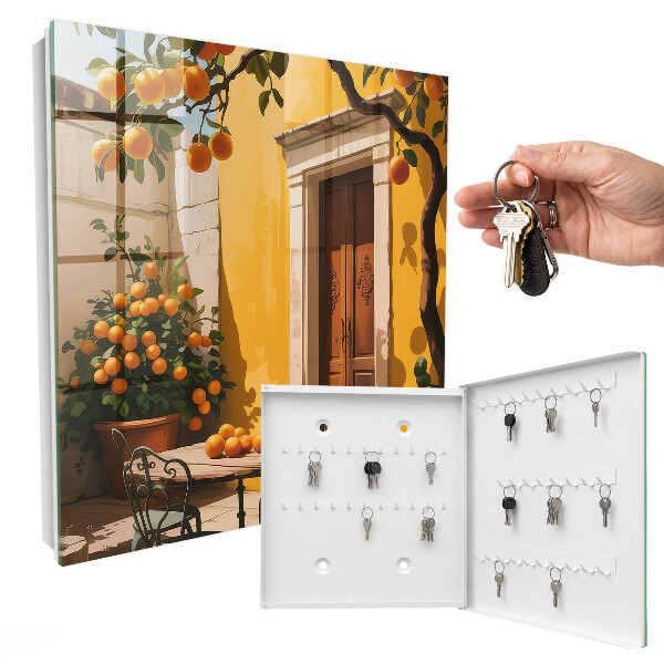Boîte à clés decorative Terrasse orange