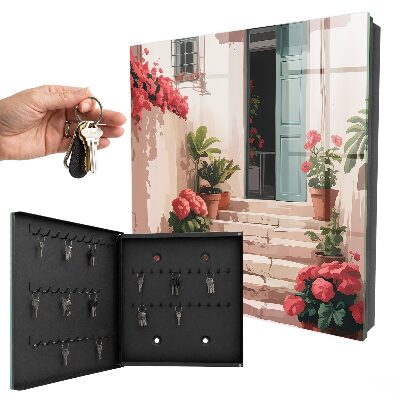 Armoire à clés murale Escalier fleuri