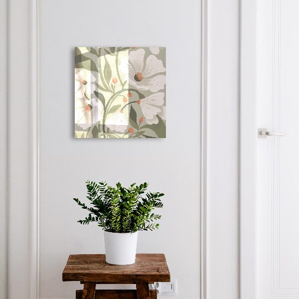 Armoire à clés murale Fleurs beiges