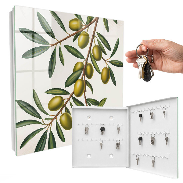 Boîte à clés decorative Olives sur une branche