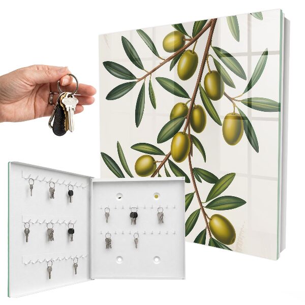 Boîte à clés decorative Olives sur une branche