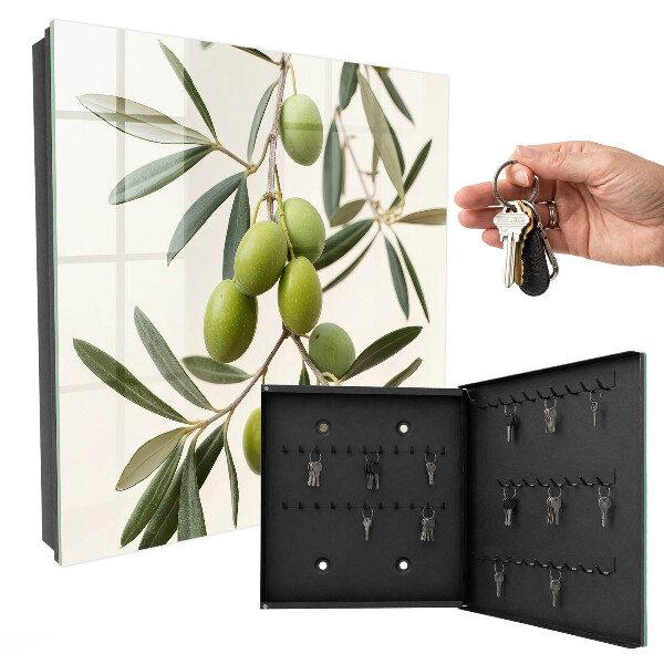 Armoire à clés murale Une branche avec des oliviers