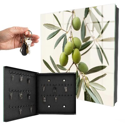 Armoire à clés murale Une branche avec des oliviers