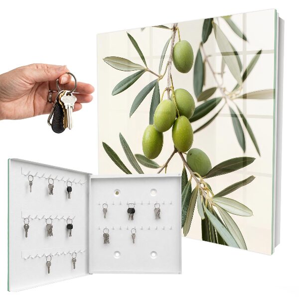 Armoire à clés murale Une branche avec des oliviers