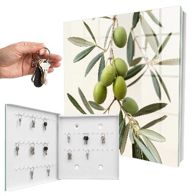 Armoire à clés murale Une branche avec des oliviers