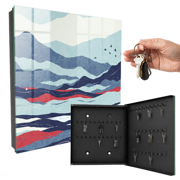 Armoire à clés murale Vagues bleues