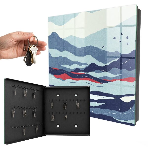 Armoire à clés murale Vagues bleues