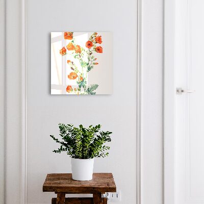 Boîte à clés decorative Coquelicots orange