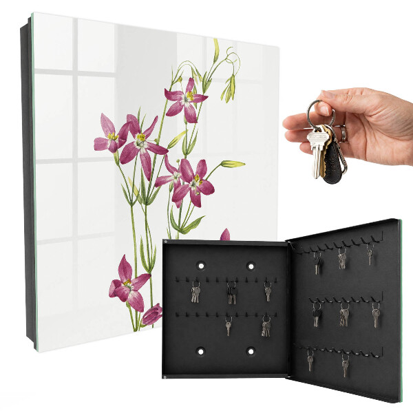 Armoire à clés murale Fleurs roses