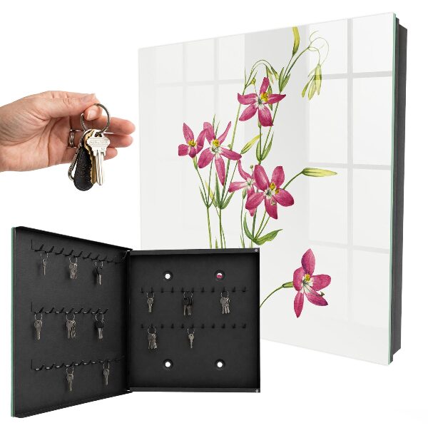 Armoire à clés murale Fleurs roses