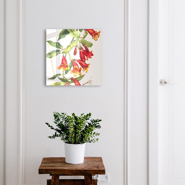 Boîte à clés decorative Fleurs rouges